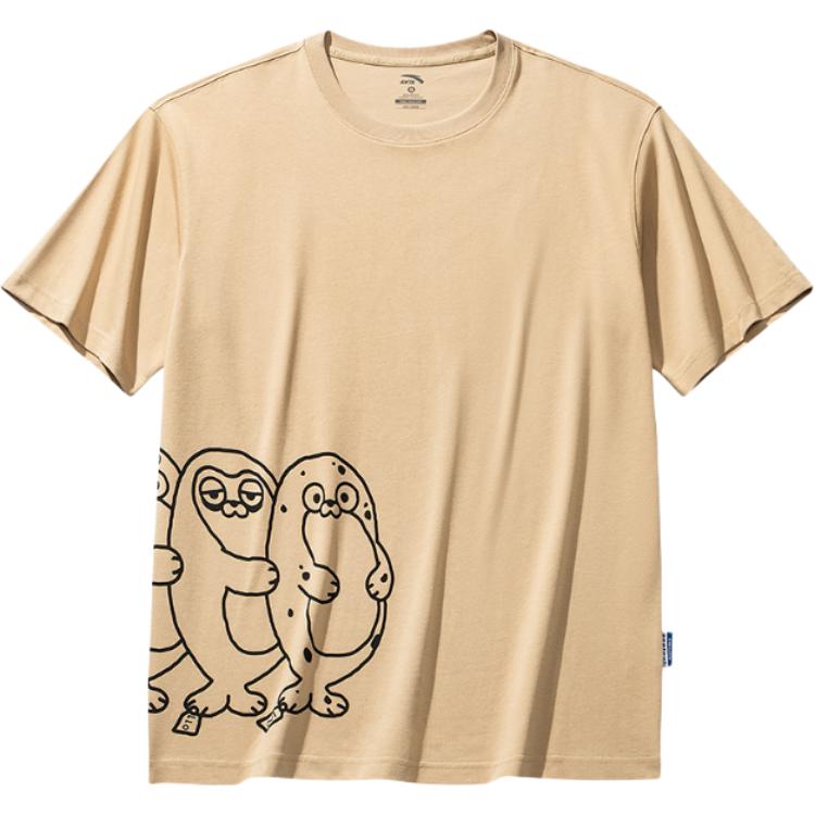 

Anta X Seal Look Collaboration Lifestyle Series Sport Simple Casual Round Neck Pullover Loose Letter Short Sleeve T-Shirt Unisex Tops 972528121-2 XS