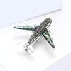 Fashion Design Alloy Abalone Shell Airplane Brooch Creative Versatile Men'S And Women'S Clothing Corsage Ornament Pin