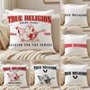T-True R-religion Logo Cushion Cover Silky Short Plush Sofa Pillow Cover Hidden Zipper Soft Dustproof Case for Home Decor