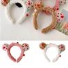 3D Plush Cartoon Cookie Headband Cute Stuffed Hair Hoop Makeup Fuzzy Headdress