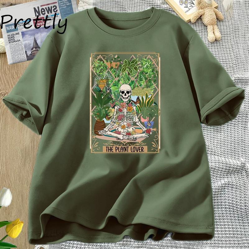 Lustiges Diabetes T-Shirt Herren Damen Skelett Pflanze Grafik T-Shirts Baumwolle Kurzarm T-Shirt Locker Damen Kleidung Oberteile