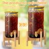 2Pcs Beverage Dispenser Stand Wood Adjustable Kitchen Tabletop Drink Water Jug Holder Flowerpot Floor-Standing Bonsai Display