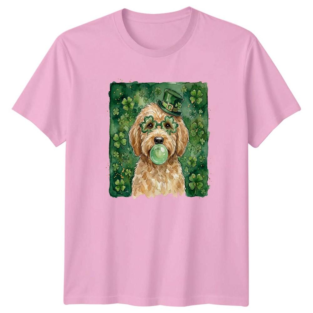 Doodle Dog Wearing Shamrock Glasses TShirt Doodle Breed St Patricks Day