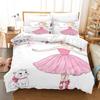 3D souprava ložního prádla pro dívčí pokoj Taneční dívčí povlak na peřinu 2/3dílný dárek k narozeninám AU140 * 210 v plné velikosti mikrovlákno Rychleschnoucí měkký bytový textil