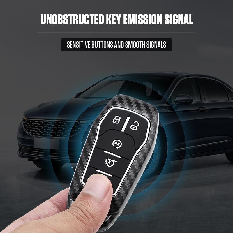 Interior Mouldings Car Key Cover Case For Ford Fusion Mondeo Mustang F-150 Explorer Edge 2015 2016 2017 2018 Car Key Protection