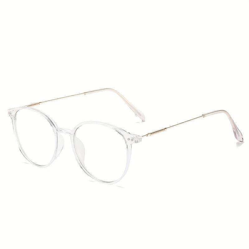 1 Pair Transparent Golden-Rimmed Small Frame Glasses - Lightweight & Stylish for Casual Attire Shopping and Street Pography