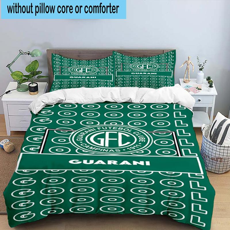 3pcs Football Club Emblem Printed Bedding Set Duvet Cover Closure Includes 1 Duvet Cover & 2 Pillowcases Bedding Sets Home Decor Gifts