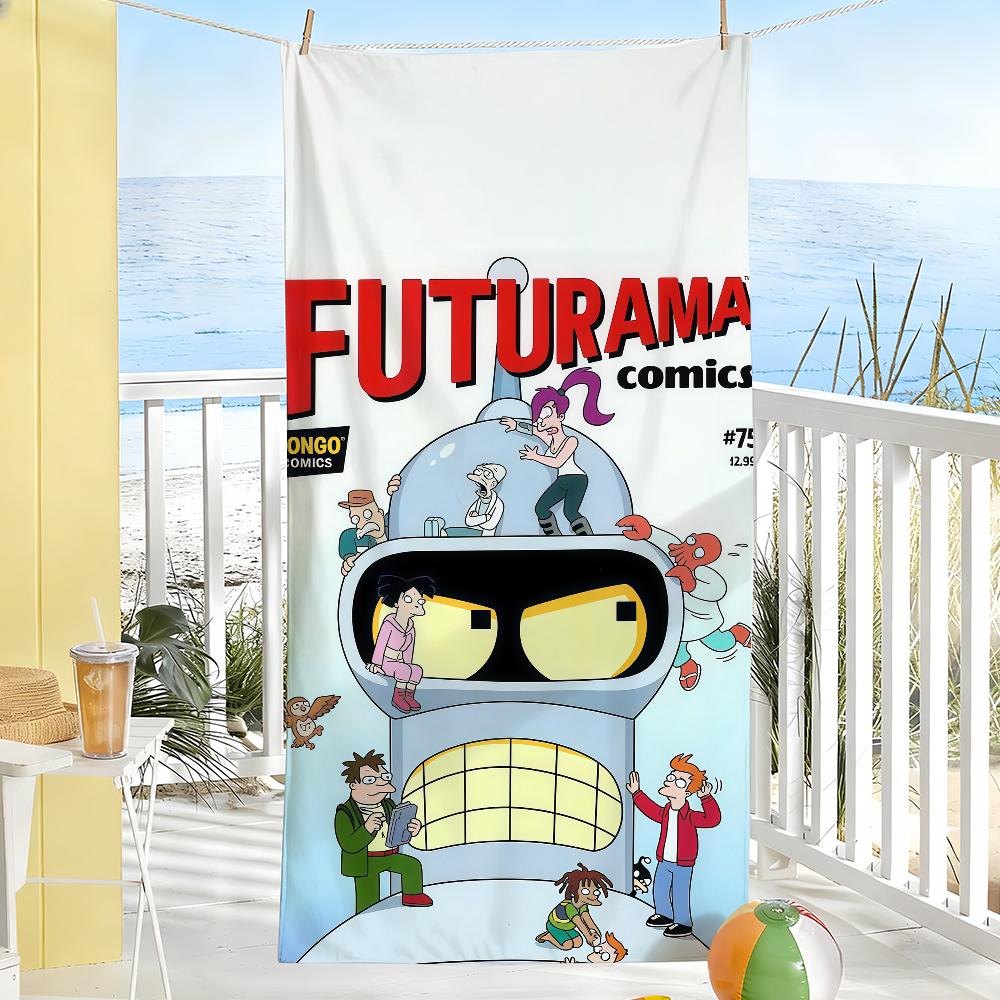 Funny Cartoon F-Futurama Towel Drying Bath Towel Applicable To Light Swimming Camping Yoga Beach Out