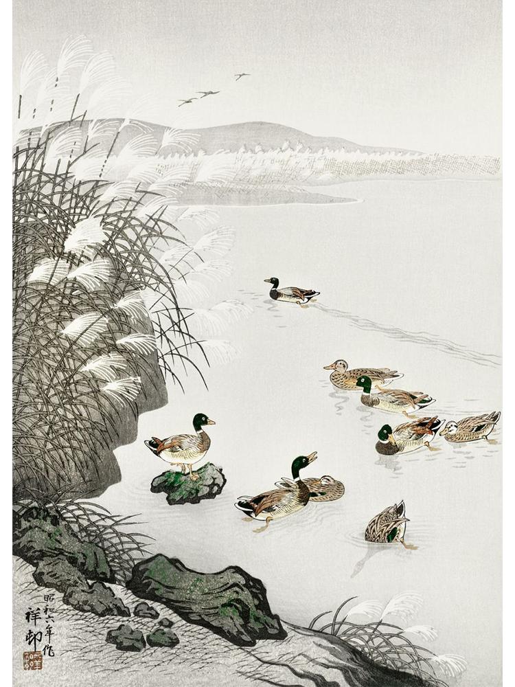 Japan Artist Ohara Koson Classic Artwork Poster Canvas Painting Monkey Goose Flower Birds Wall Art For Living Room Home Decor