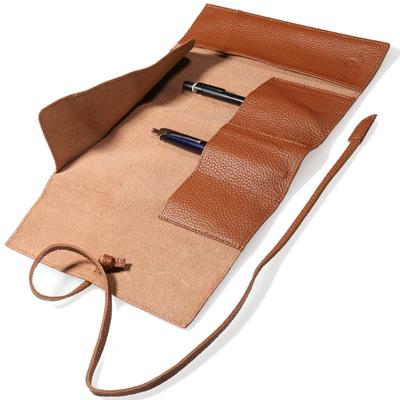 BLUE SINCERE Genuine Leather Roll Pen Case Large Capacity Leather Pencil Box Fountain Pen Holder Gift Box RP1 Men's Women's Set/Roll -Roll- (Retro