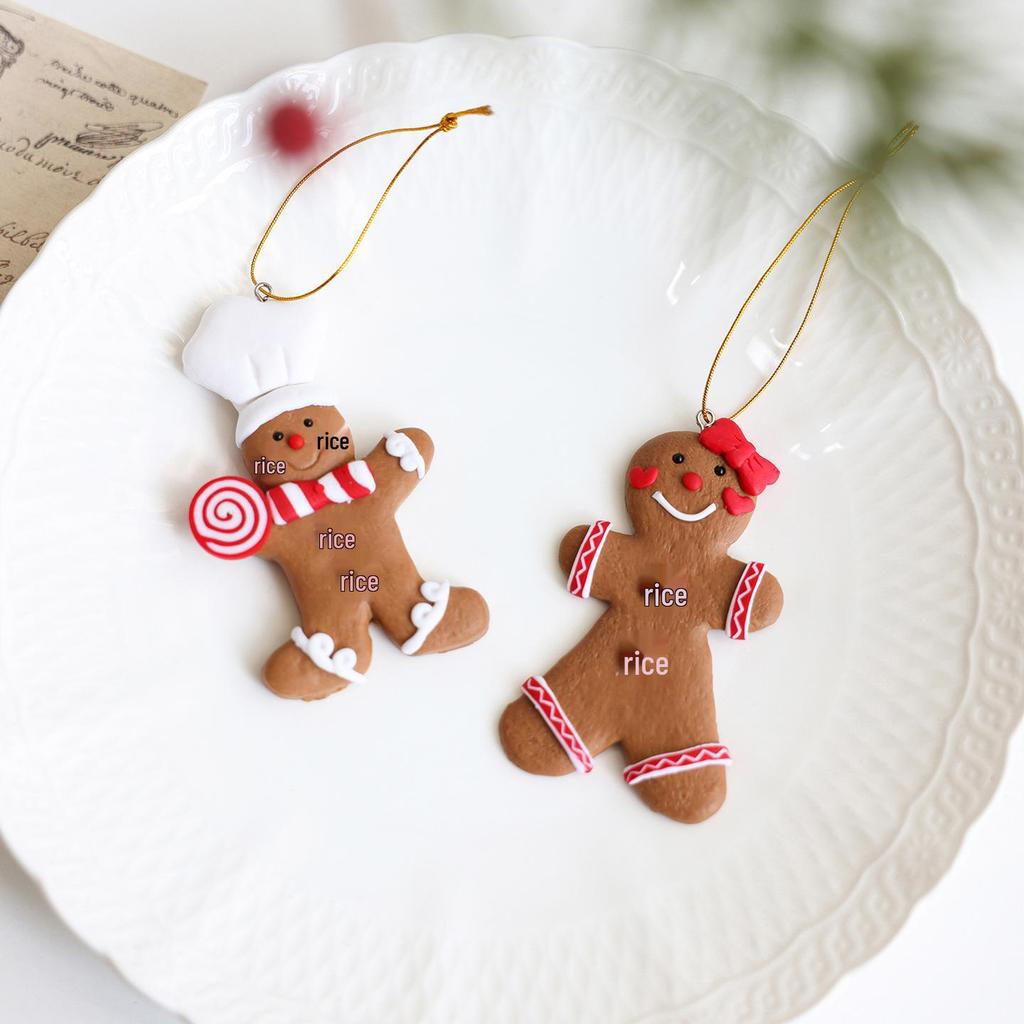 2026 Christmas Gingerbread Man & Santa Claus Resin Ornament for Home & Tree Decoration