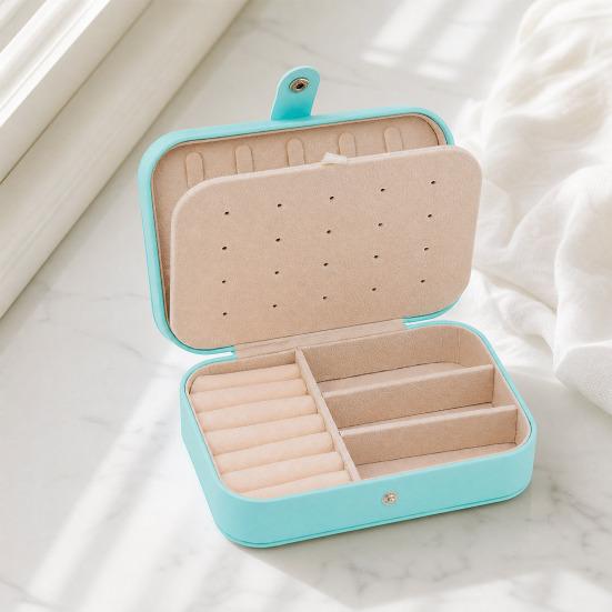 PU Leather Jewelry Box, Multi-Layer Organizer, Compact Lightweight Protective Jewelry Holder, for Rings Earrings Bracelets
