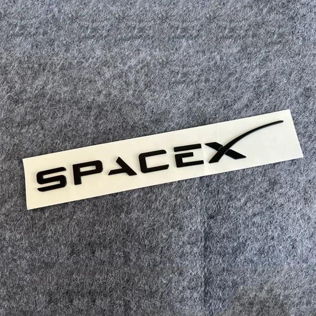 3D ABS Letters Sticker SPACEX For Tesla Rear Tailgate Trunk Emblem Badge Car Stickers Decal for Model 3/Y/X/S