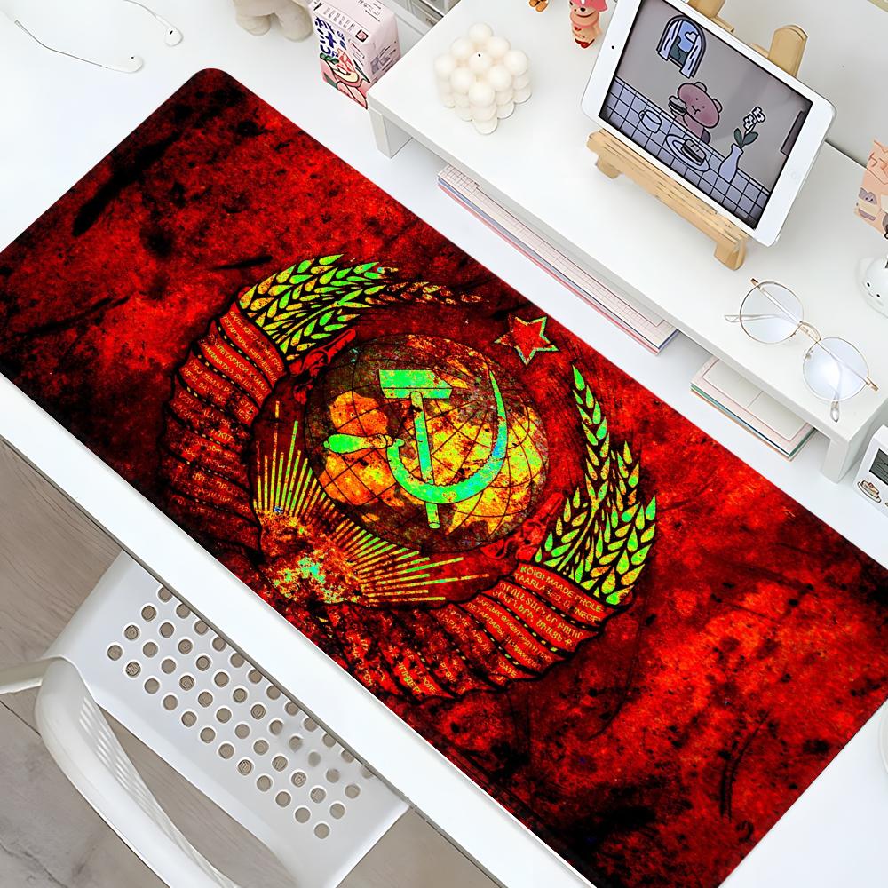 Sowjetunion UdSSR Flagge Mauspads Gaming Verriegelungskante Großer Computer Gamer Groß Gummi Schreibtisch Dekoration Kunst Mauspads Laptop Schreibtischmatte