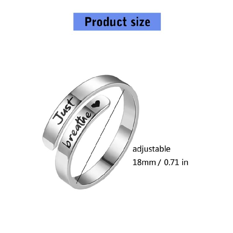 Elegant Adjustable Wedding Rings Dating Rings Letter Pattern Opening Finger Jewelry Suitable for Woman and Man Present