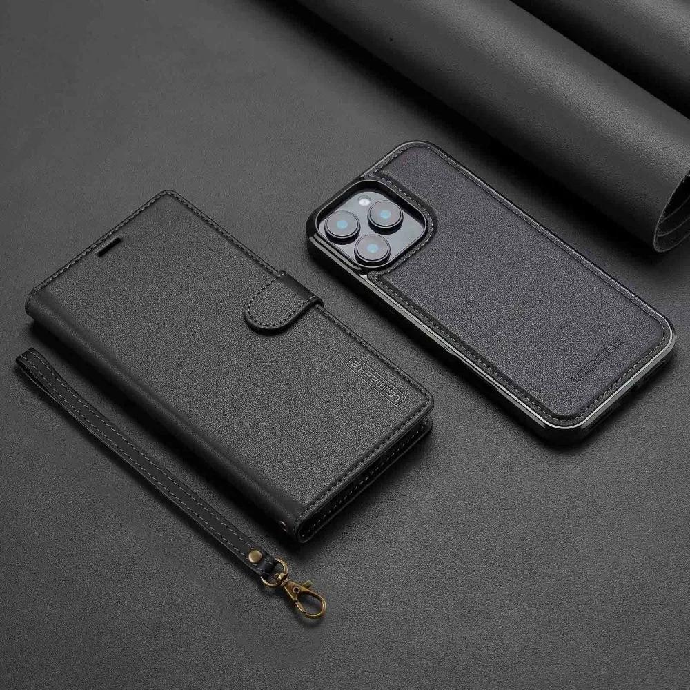 Detachable Wallet Case for iPhone 16 Pro Max 15 14 Plus 13 12 11 XSMAX XR X 7 8 SE   Card Slots Holder Wrist Strap Cover