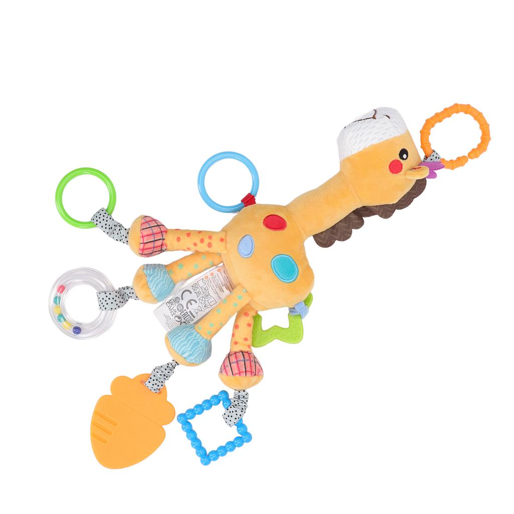 Baby Comfort Toy Giraffe Hanging Toy Colorful Plush Animal Pendant for Newborn Stroller Bed