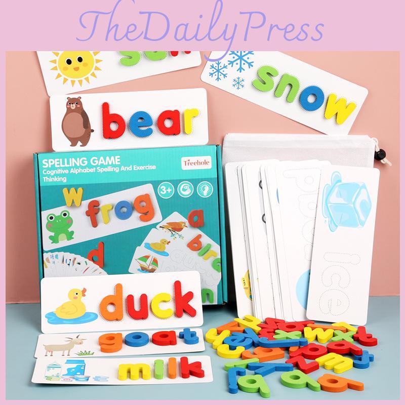 Wooden Alphabet Puzzle For Kids Educational Toy With Word Building For Preschool Learning