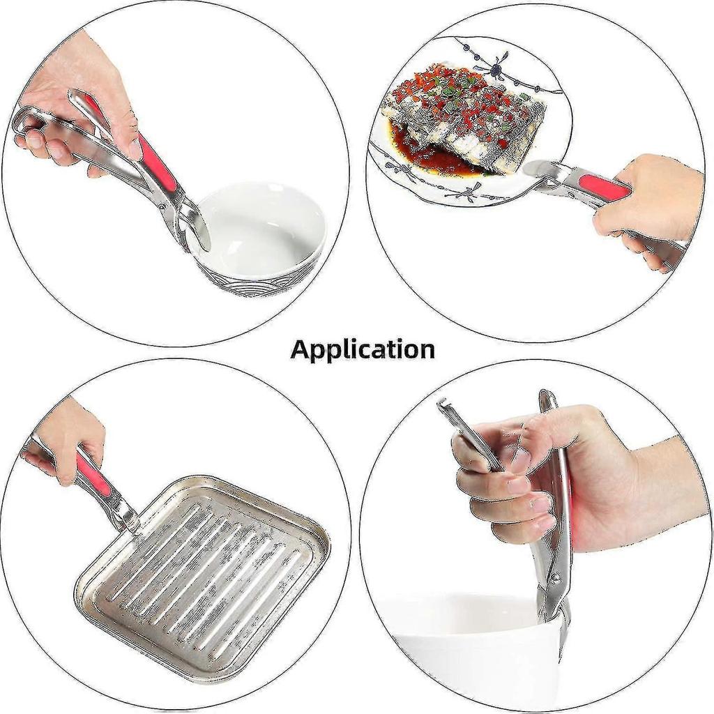 Gripper Clips Tongs For Lifting Hot Dishs Bowl Pot Pan Plate From Instant Pot Microwave Oven Air Fryer,botter Opener,304 Stainless Steelkitchen Tongs 