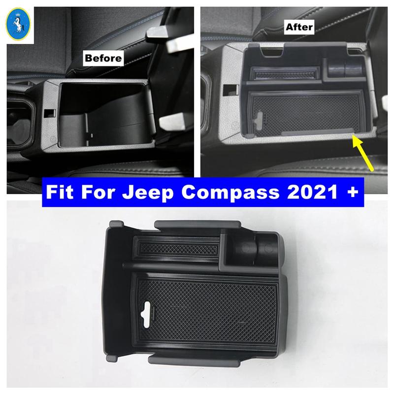 

For Jeep Compass Armrest Arm Rest Storage Box Center Console Compartment Glove Tray Organiser Car Interior Accessories