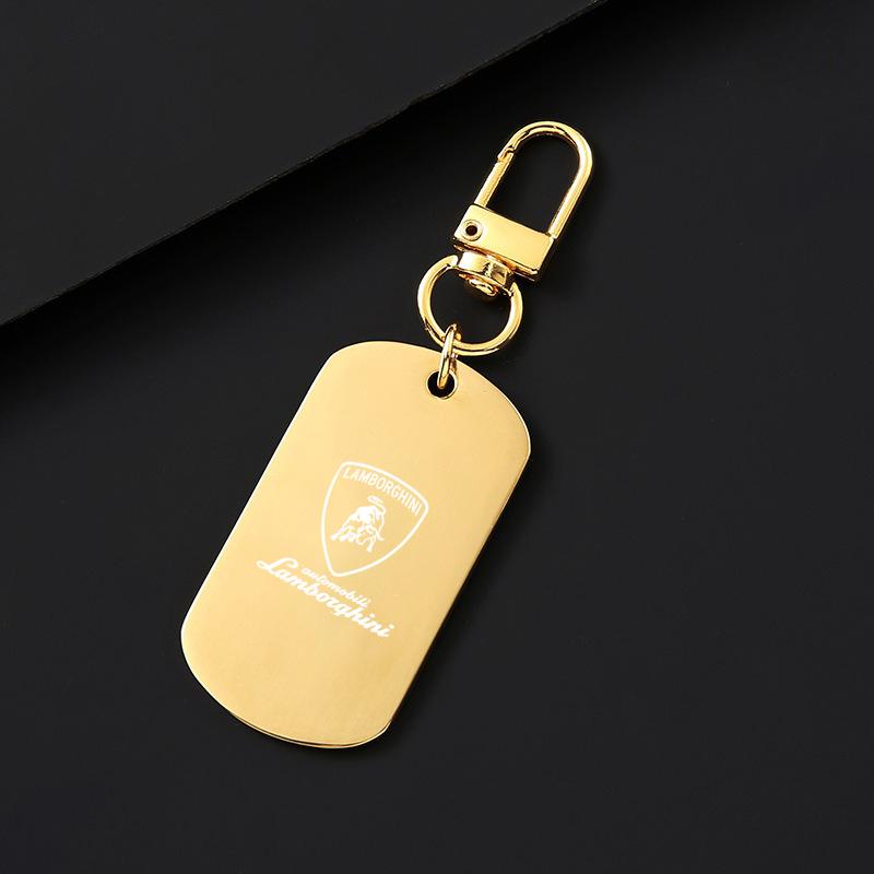 Fashion Car Laser-engraved Keychain Styling Emblem Key Ring For Lamborghini Urus Huracan Aventador Premium Auto Accessories