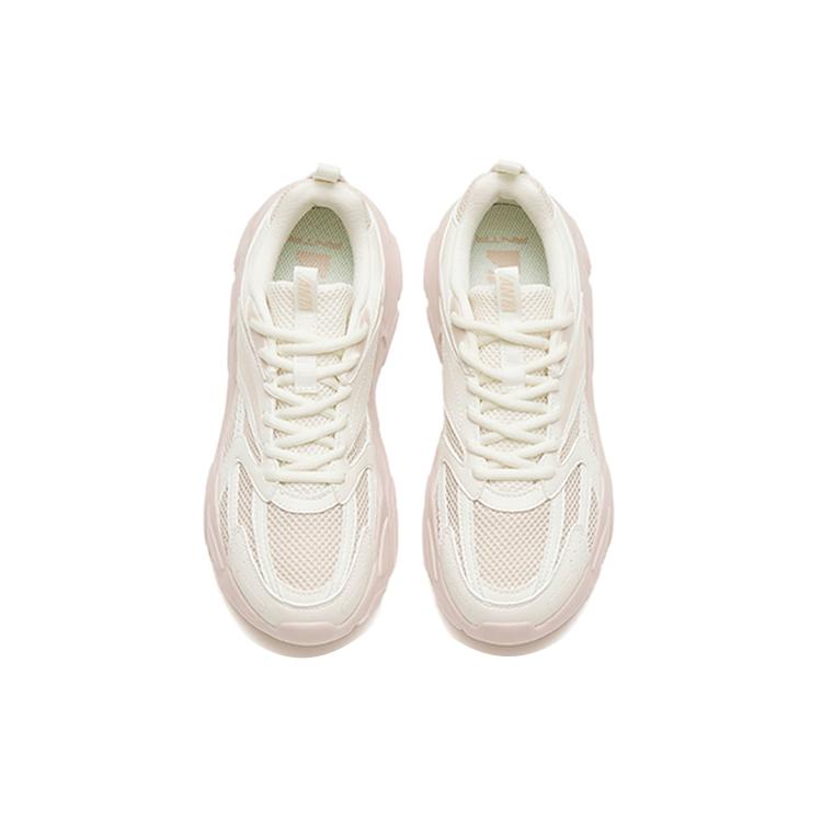 New Anta Cushioned Anti-Slip Wear-Resistant Breathable Lightweight Low-Top Casual Shoes Women's White Pink 122258891-2