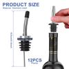 12Pcs Stainless Steel Liquor Bottle Pourers Bottle Nozzle Pourer Oil Flow Wine Bottle Pour Spout Stopper Kitchen Bar Accessories