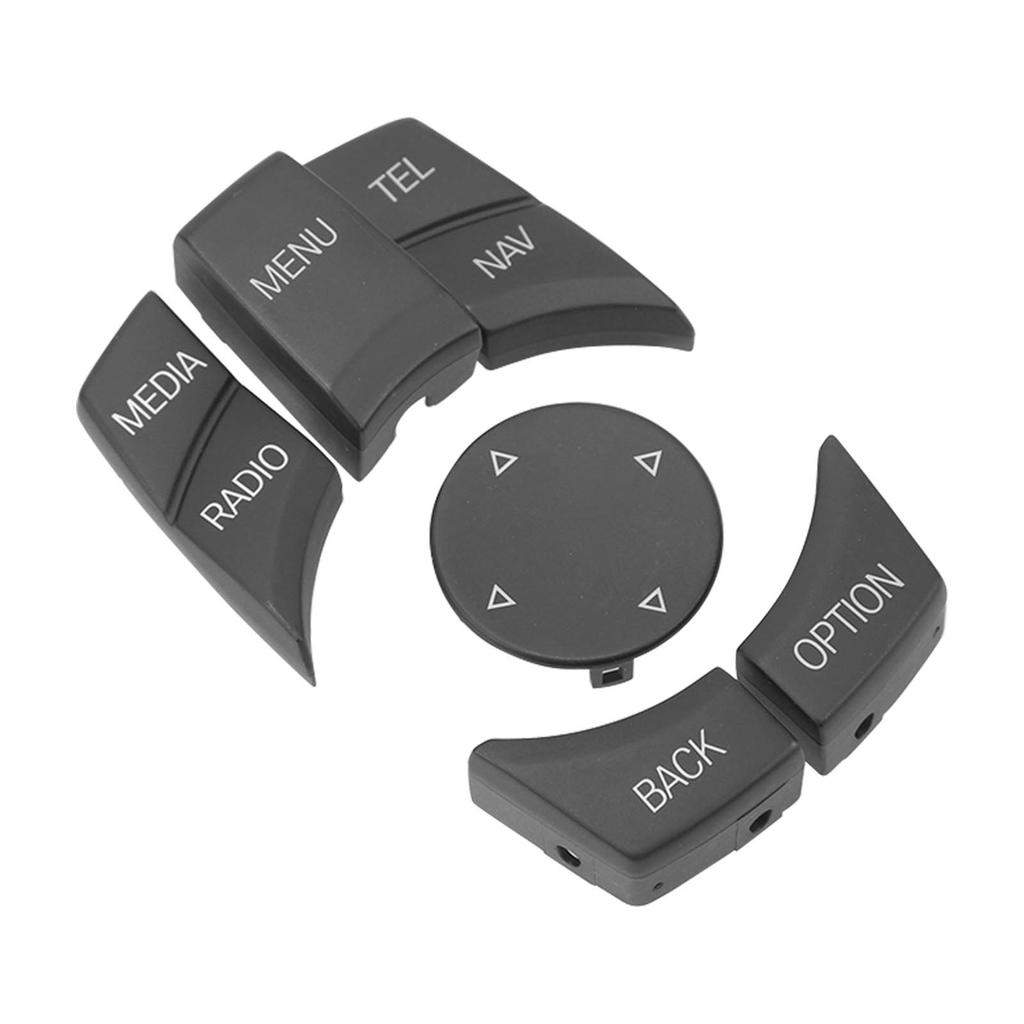 6 ცალი მანქანის მულტიმედიური მართვის ღილაკი, დახვეწილი, კომფორტული შეხების ღილაკის საფარი, თავსებადი 1 3 5 6 სერიის მოდელებთან, მქრქალი შავი