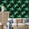 Watercolor Galaxy Wallpaper Sea Green and Black 50x1000