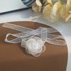 Femei Nunta Bentita Mireasa Trandafir Alb Floare Transparenta Dantela Trim Panglica Ajustabila cu siret Bratara pentru domnisoara de onoare Choker Nunta Bal de absolvire Prop petrecere
