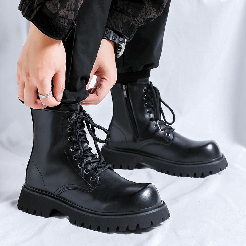 Martin Boots Herren Winter Samt Werkzeug Lokomotive Kurzstiefel Herren Rundkopf Lederstiefel 32055-R