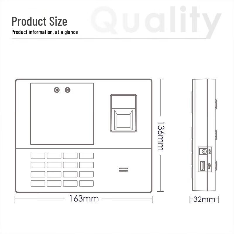 Deli Smart Multi-Function Attendance System CN plug (adapter included)