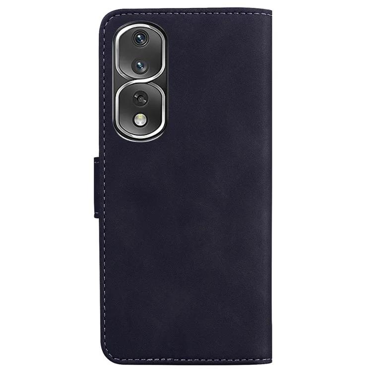 For Honor 80 Pro 5G Wallet Phone Case Solid Color PU Leather Stand Shockproof Cover
