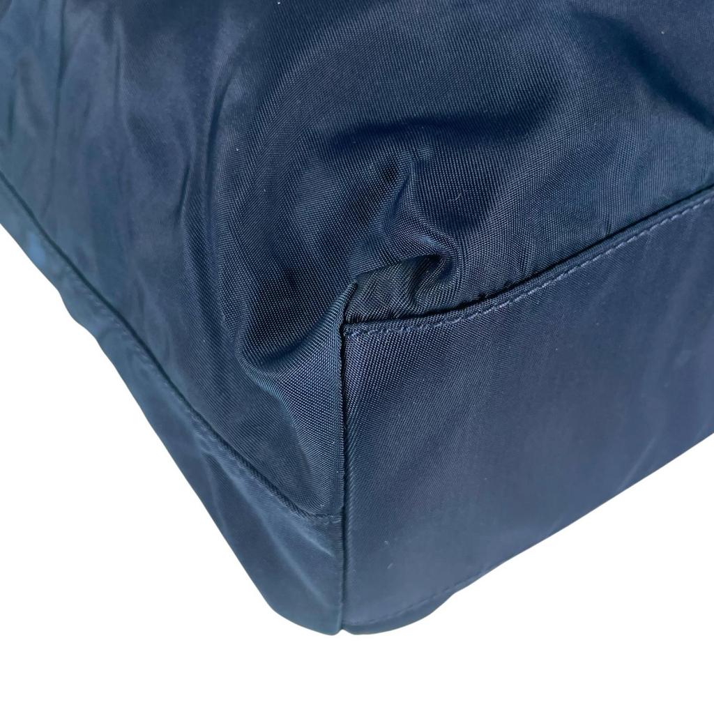 PRADA Triangular logo Shoulder Bag blue Women used