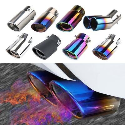 Universal Car Exhaust Muffler Head Round Stainless Steel Exhaust Tail Head Pipe Silver Car Exhaust Pipe Decoration