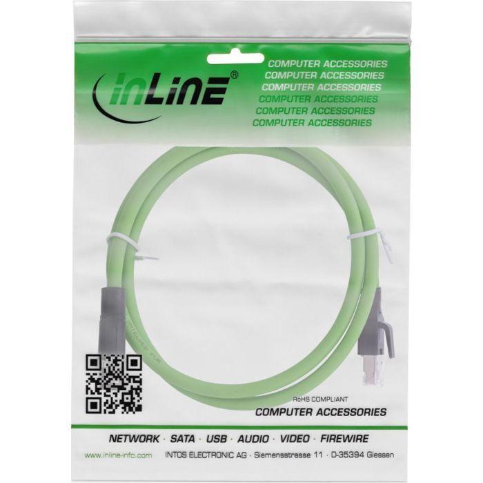 Inline Câble réseau industriel ®, fiche mâle M12 4 broches codée D vers RJ45, PUR 2 m