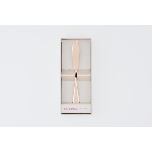 COPPER the Cutlery Butter Knife, Pink Gold, Gift Boxed, Present, Melts and Scoops with Hand Heat, Heat Conductive, Pure Copper, Made In Tsubame, Women