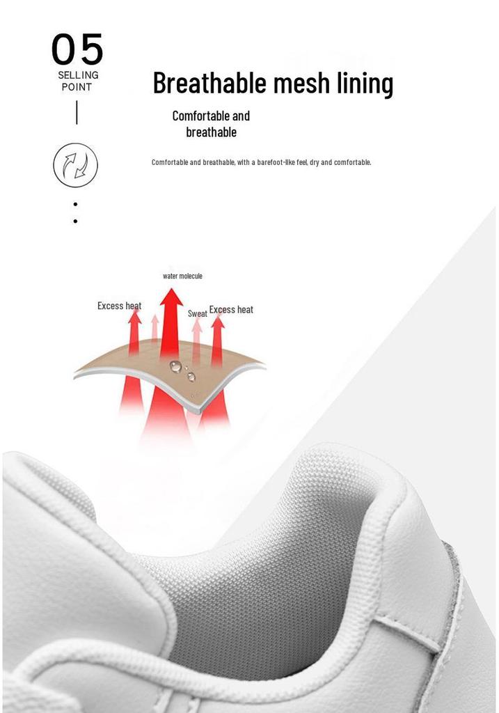 Men's Fashion Casual White Cowhide Sneakers with Invisible Height Boost (6CM and 8CM Options)