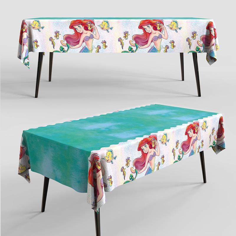 Disposable Tablecloth Cartoon Birthday Party Supplies Solid Color Picnic Table Cover Waterproof Oil-Proof Heavy Duty Rectangle Table Decor 6 Pack