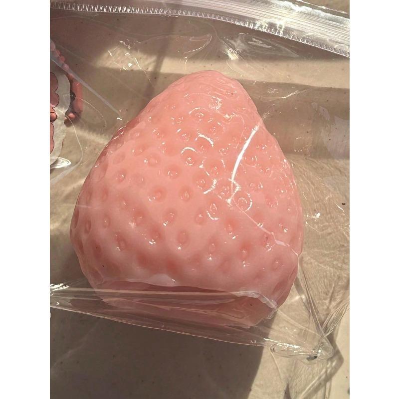 1pc Jelly Cat Squishy Toys Soft Q Elasticity Is Not Sticky Sensory Fidget Squishy Taba Squish Oil-Shine Large Strawberry Squishy Toy