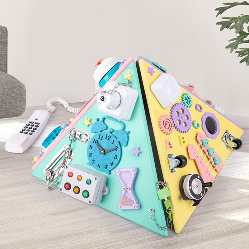 Montessori Multifunctional Learning Pyramid: Mind-Development Busy Board for Hands-On Education