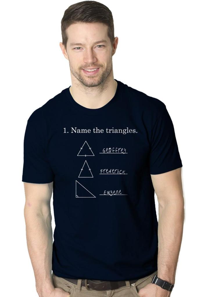 Unisexs Name The Triangles Funny Math T Shirt Sarcasm Novelty I Love Math Graphic