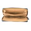 [Kipris] Shirasagi Leather Long Wallet Honeycell Round Zipper Leather Large Capacity Men's Navy 8238(05) 9.5x20.5x2.5cm