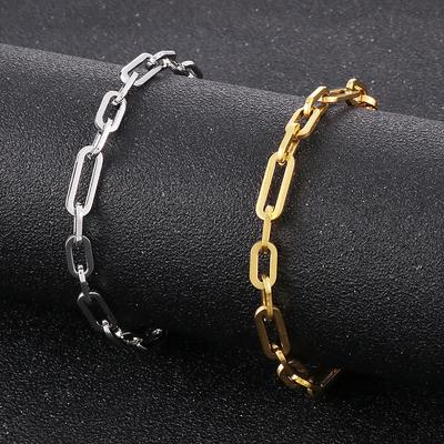Titanstahl Hip-Hop Tide Marke 3 :1 vielseitiges Armband mit runder Kette und Nähten aus Edelstahl