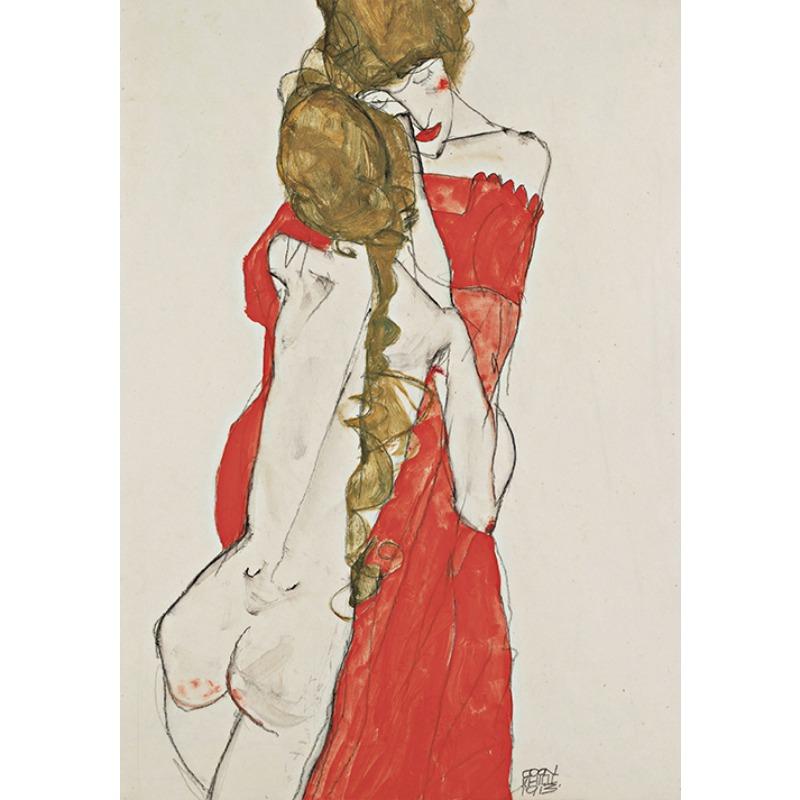Klimt and Schiele Art Exhibition Print Gustav Klimt Vintage Garden Art Print Egon Schiele Women Famous Painting Decor Canvas Art