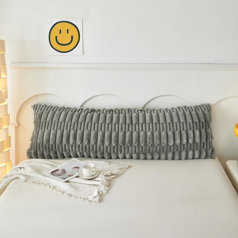 Langer Kissenbezug aus Plüsch-Kunstkaninchenfell – Doppelter Kissenbezug aus Milchsamt-Fleece