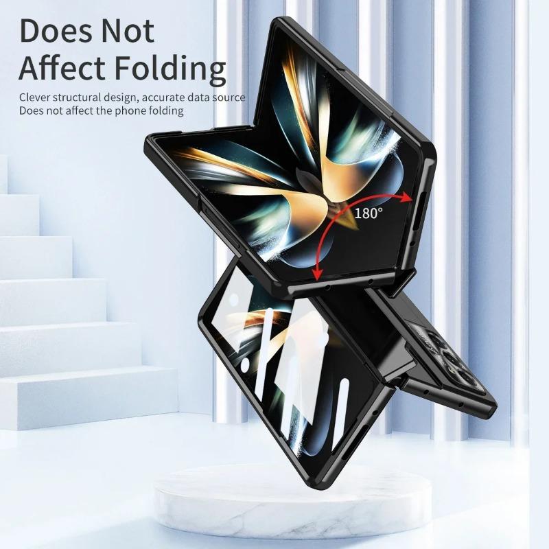 Slim Hard Case for Samsung Galaxy Z Fold 6 5 4 3 Stand Hinge Protective Film Cover Pen Holder Foldable