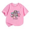 Kids Boys Girls 100% Cotton Crew Neck Short Sleeve T-Shirt, Cute Gaming Fat Cat Print Casual Funny Shirt, Comfy Tees for Daily Wear Leisure Home Party