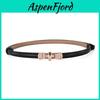 Ladies Leather Waist Belt With Nopunch Design And Conjoined Buckle For Elegant Outfits