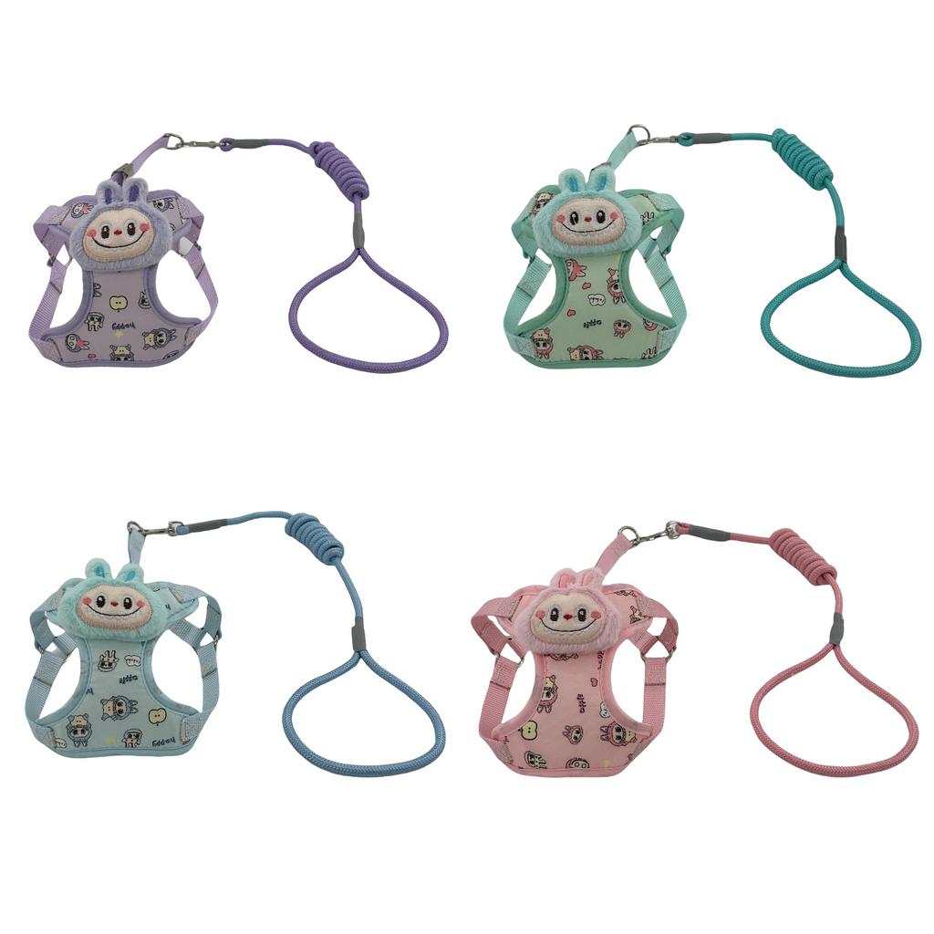 Labu cloth net pocket dog leash pet chest back leash walking dog leash anti-break free dog leash